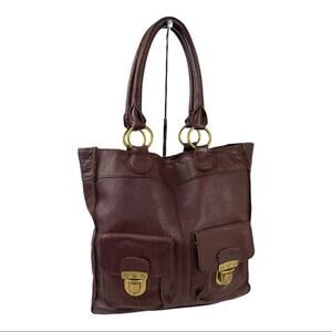 Linea Pelle Mel Large Tote Italian Leather Bag Brown